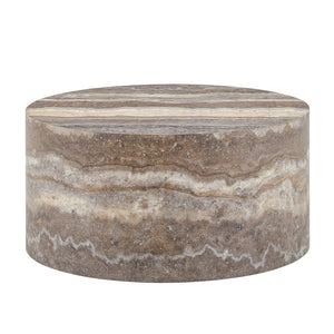 English Elm Cave Stone Patterned Round Coffee Table Compact MDF Accent for Minimalist Living Rooms W1512P507732