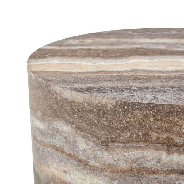 English Elm Cave Stone Patterned Round Coffee Table Compact MDF Accent for Minimalist Living Rooms W1512P507732