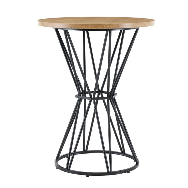 English Elm Single Package Industrial Bar Set Walnut Mdf Round Top Seats Two for Kitchen Island Black+Wood W1512P507752
