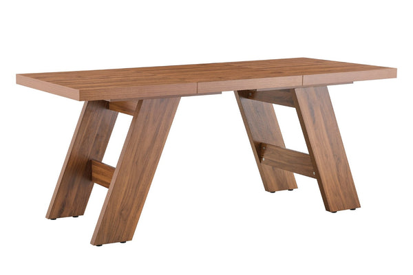 English Elm 71×31.5Inches Walnut Grain MDF Rectangular Dining Table V Leg Modern Seats Eight W1512P507764