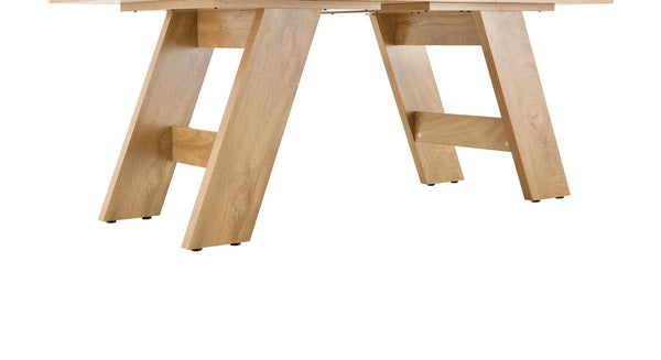 English Elm 71×31.5inches Wood Grain Mdf Rectangular Dining Table Seats 8 Modern V-leg Design W1512P507887