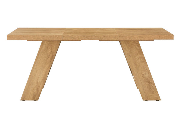 English Elm 71×31.5inches Wood Grain Mdf Rectangular Dining Table Seats 8 Modern V-leg Design W1512P507887