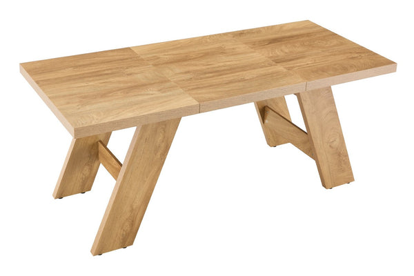 English Elm 71×31.5inches Wood Grain Mdf Rectangular Dining Table Seats 8 Modern V-leg Design W1512P507887