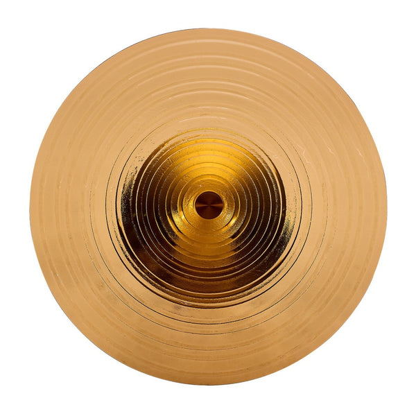 English Elm 35 Inch Round Brown Tempered Glass Dining Table with Gold Pedestal Base Seats Four W1512P508133