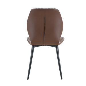 English Elm 4-Pack PU Leather Dining Chairs Ergonomic Lumbar Support Matte Black Metal Legs Set W1512P508642