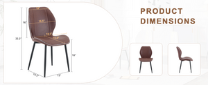 English Elm 4-Pack PU Leather Dining Chairs Curved Ergonomic Seat Black Metal Legs Modern Set W1512P508651