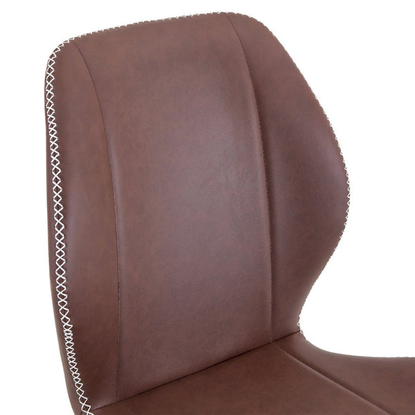 English Elm 4-Pack PU Leather Dining Chairs Curved Ergonomic Seat Black Metal Legs Modern Set W1512P508651