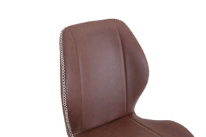 English Elm 4-Pack PU Leather Dining Chairs Curved Ergonomic Seat Black Metal Legs Modern Set W1512P508651