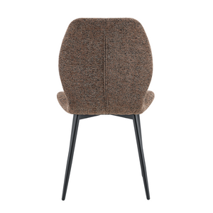 English Elm 4 Retro Brown Fabric Dining Chairs with Curved Backs Steel Legs for Home or Office W1512P508661