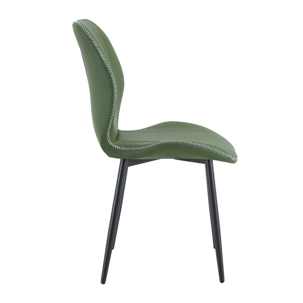 English Elm 4 Retro PU Leather Dining Chairs with Ergonomic Support and Matte Black Metal Legs W1512P508675