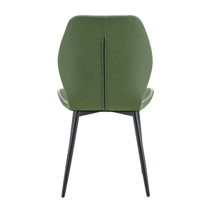 English Elm 4 Retro PU Leather Dining Chairs with Ergonomic Support and Matte Black Metal Legs W1512P508675