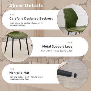 English Elm 4 Retro PU Leather Dining Chairs with Ergonomic Support and Matte Black Metal Legs W1512P508675