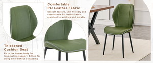 English Elm 4 Retro PU Leather Dining Chairs with Ergonomic Support and Matte Black Metal Legs W1512P508675