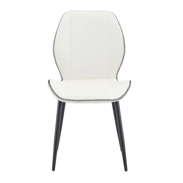 English Elm 4-Pack PU Leather Dining Chairs with Steel Legs Cushioned Seats for Kitchen or Office W1512P508686