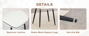 English Elm 4-Pack PU Leather Dining Chairs with Steel Legs Cushioned Seats for Kitchen or Office W1512P508686