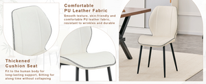 English Elm 4-Pack PU Leather Dining Chairs with Steel Legs Cushioned Seats for Kitchen or Office W1512P508686