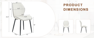 English Elm 4-Pack PU Leather Dining Chairs with Steel Legs Cushioned Seats for Kitchen or Office W1512P508686
