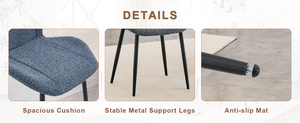 English Elm 4-Pack Upholstered Dining Chairs Ergonomic Cushioned Seats with Black Metal Legs Modern Set W1512P508689