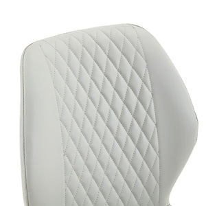 English Elm Set of 4 Diamond Quilted Pu Leather Dining Chairs with Slim Metal Legs Modern Style Light Gray W1512P508707