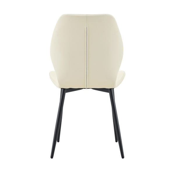 English Elm Set of 4 Diamond Quilted Pu Leather Dining Chairs with Slim Metal Legs Modern Style White W1512P508718