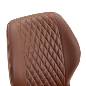 English Elm Set of 4 Diamond Quilted Pu Leather Dining Chairs with Slim Metal Legs Modern Style Brown W1512P508719