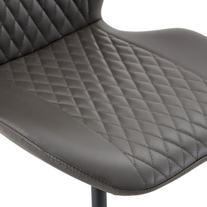 English Elm Set of 4 Diamond Quilted Pu Leather Dining Chairs with Slim Metal Legs Modern Style Dark Gray W1512P508720