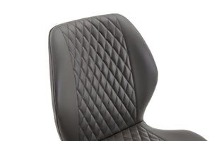 English Elm Set of 4 Diamond Quilted Pu Leather Dining Chairs with Slim Metal Legs Modern Style Dark Gray W1512P508720