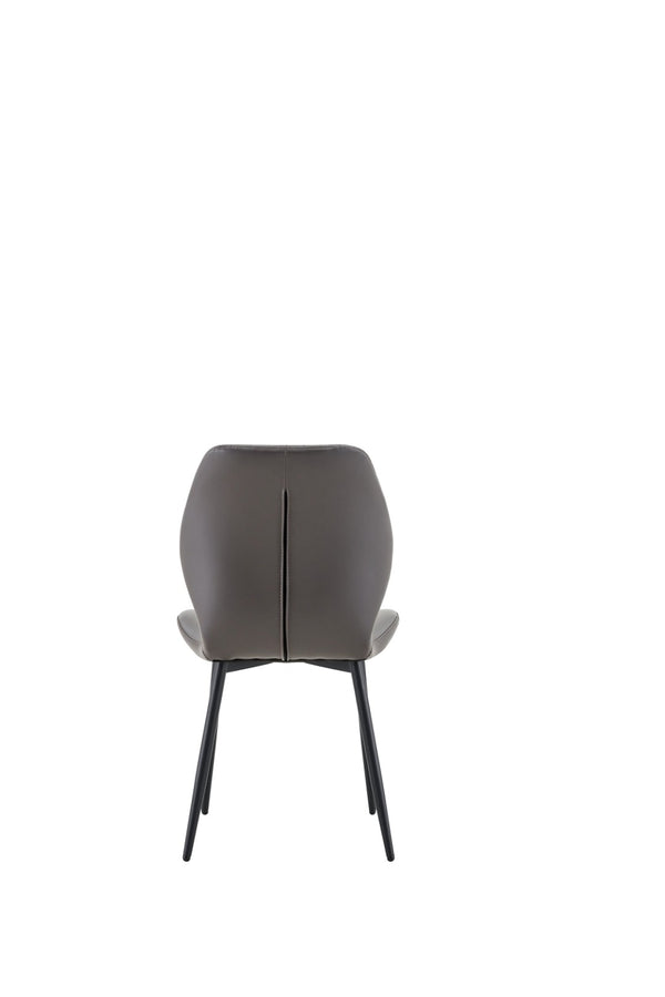 English Elm Set of 4 Diamond Quilted Pu Leather Dining Chairs with Slim Metal Legs Modern Style Dark Gray W1512P508720