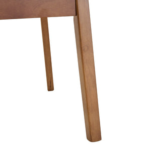 English Elm 2 Solid Wood Dining Chairs with Pu Cushions Hollowed Backrest Walnut Farmhouse Set Walnut+Black W1512P508852