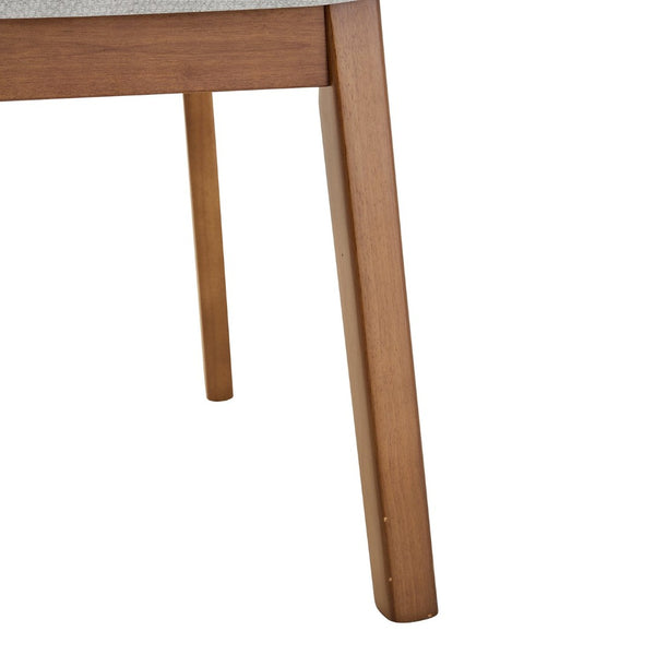 English Elm 2 Solid Wood Dining Chairs Walnut Finish Gray Cushions Hollowed Backrest Farm Table W1512P508871