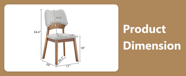 English Elm 2 Solid Walnut Toned Wood Dining Chairs Gray Upholstered Ergonomic Hollowed Back W1512P508899