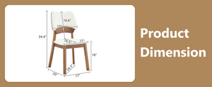 English Elm 2 Solid Wood Dining Chairs Walnut Finish Pu Cushion Ergonomic Hollowed Backrest Set White & Walnut W1512P508904