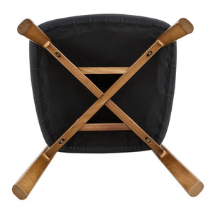 English Elm 2 Solid Wood Dining Chairs with Pu Cushions Ergonomic Curved Back Walnut Finish Walnut+Black W1512P510303