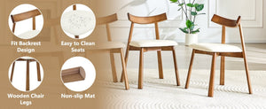 English Elm 2 Solid Wood Dining Chairs with Pu Cushions Ergonomic Curved Back Walnut Finish Walnut+White W1512P510307