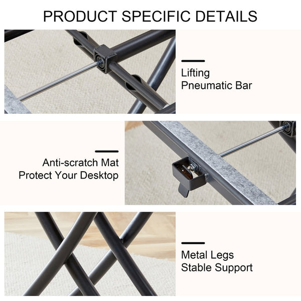 English Elm Modern Adjustable Folding Table with Wood Grain Top and Black Metal Legs for Any Room W1512P511127