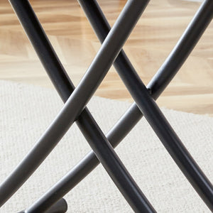English Elm Modern Adjustable Folding Table with Wood Grain Top and Black Metal Legs for Any Room W1512P511127