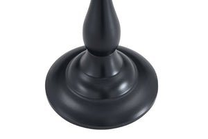 English Elm Small Round Metal Side Table Tempered Glass Top Vintage Industrial Accent for Bedroom Black W1512P514524