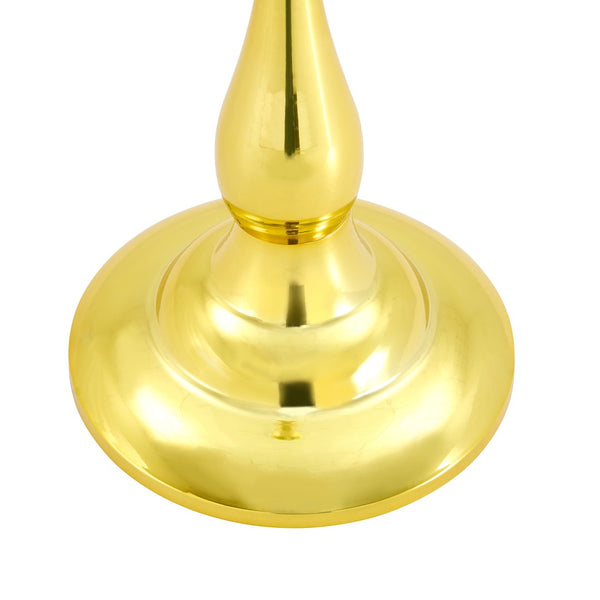 English Elm Small Round Metal Side Table Tempered Glass Top Vintage Industrial Accent for Bedroom Gold W1512P514848