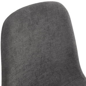 English Elm A Set of Four Linen Upholstered Dining Chairs with Foam Cushions and Matte Metal Legs W1512P515038