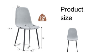 English Elm Comfortable Linen-cotton Set of Four Dining Chairs with Ergonomic Integrated Back W1512P515039