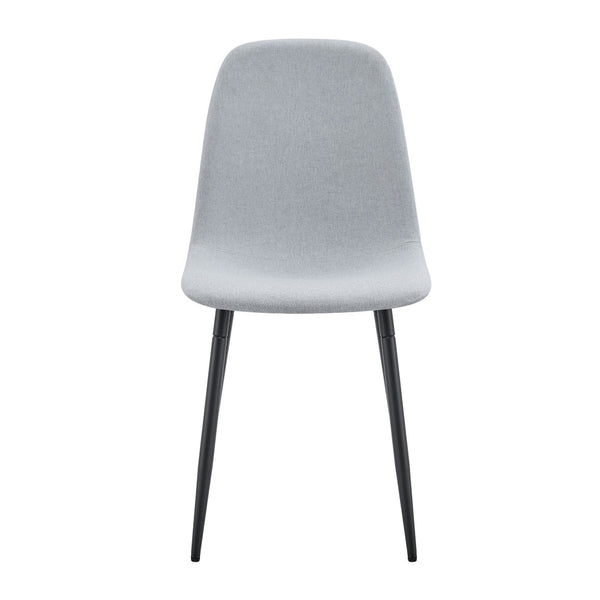 English Elm Comfortable Linen-cotton Set of Four Dining Chairs with Ergonomic Integrated Back W1512P515039