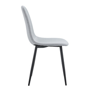 English Elm Comfortable Linen-cotton Set of Four Dining Chairs with Ergonomic Integrated Back W1512P515039