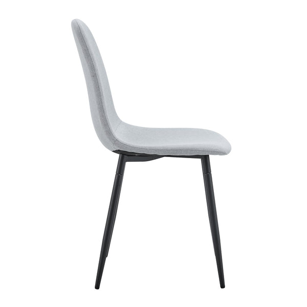 English Elm Comfortable Linen-cotton Set of Four Dining Chairs with Ergonomic Integrated Back W1512P515039