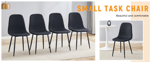 English Elm Luxury Linen-cotton Dining Chair Set of Four with Welded Metal Legs Modern Appeal W1512P515045