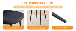 English Elm Luxury Linen-cotton Dining Chair Set of Four with Welded Metal Legs Modern Appeal W1512P515045