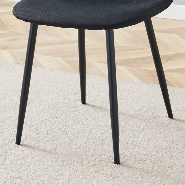 English Elm Luxury Linen-cotton Dining Chair Set of Four with Welded Metal Legs Modern Appeal W1512P515045