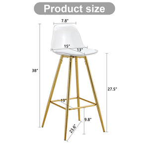 English Elm Modern Pu Leather Upholstered Barstools with Sleek Metal Legs for Kitchen or Dining W1512P515143