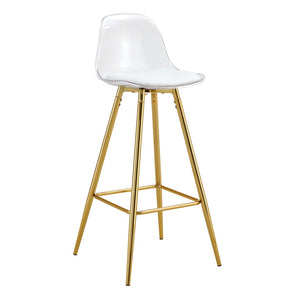 English Elm Modern Pu Leather Upholstered Barstools with Sleek Metal Legs for Kitchen or Dining W1512P515143