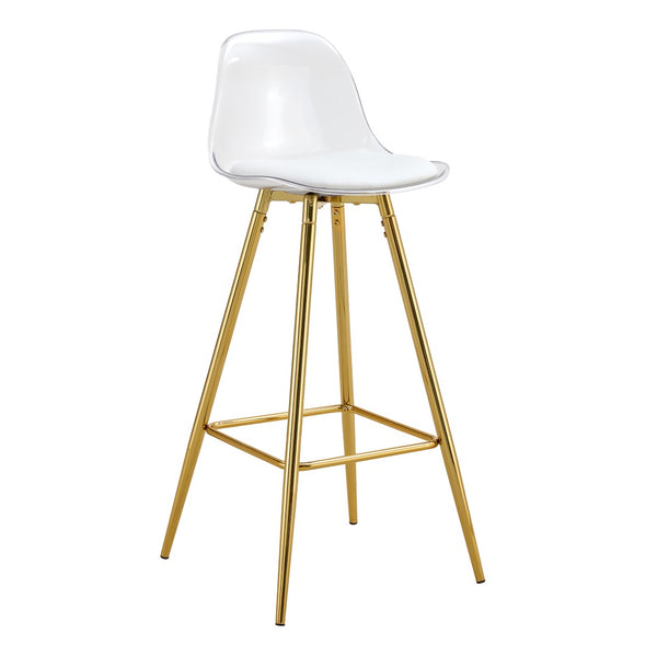 English Elm Modern Pu Leather Upholstered Barstools with Sleek Metal Legs for Kitchen or Dining W1512P515143