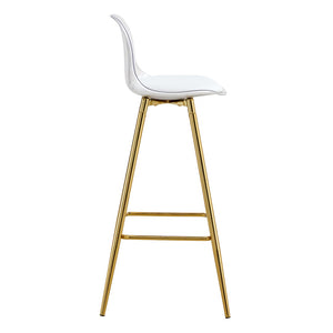 English Elm Modern Pu Leather Upholstered Barstools with Sleek Metal Legs for Kitchen or Dining W1512P515143